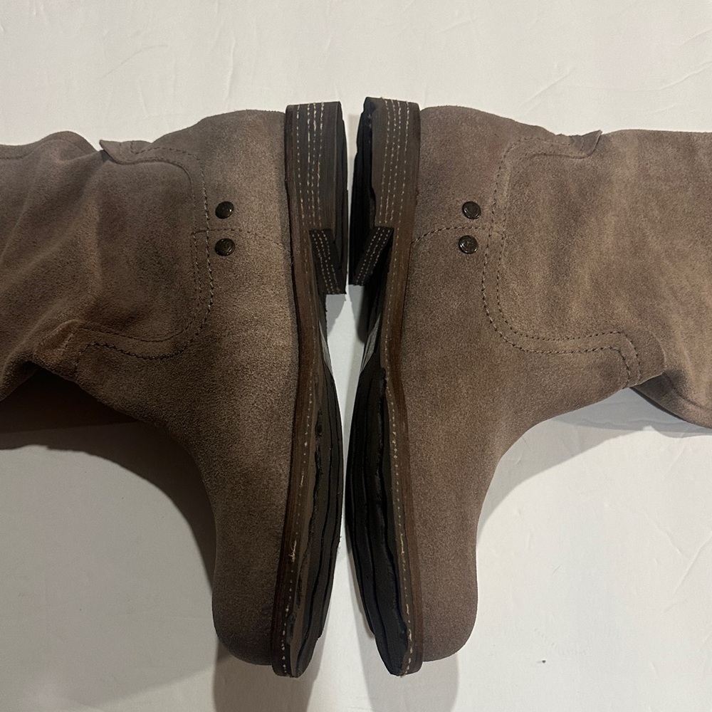 ORBT Putney light Brown tan leather Knee-High Boots with pull tabs side design - Picture 7 of 13